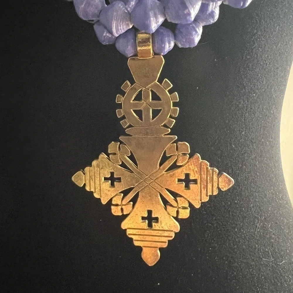 Akola Purple Demi Paper Bead Necklace - Picture 2 of 6